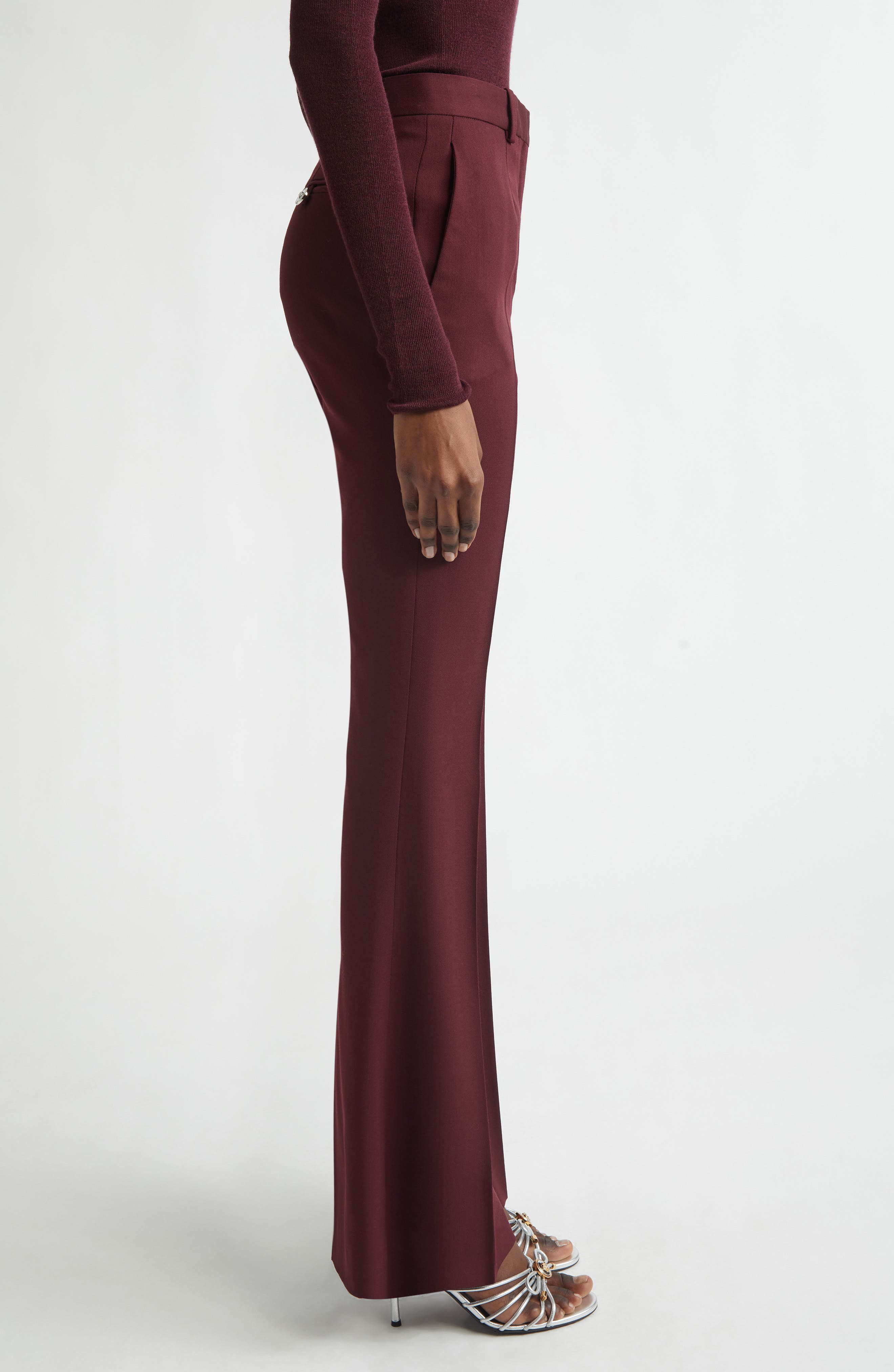 Stretch Virgin Wool Gabardine Flare Leg Pants (Women) | Nordstrom