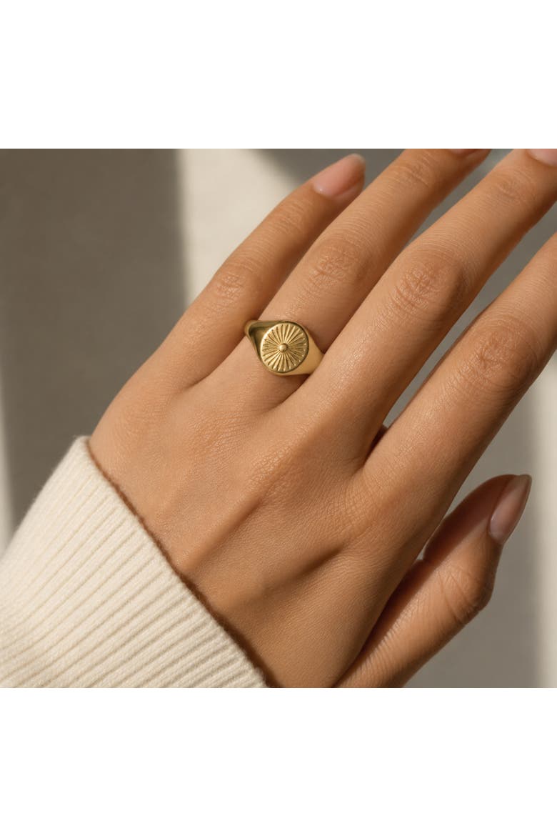 Golden Ray Signet Ring, Alternate, color, Gold