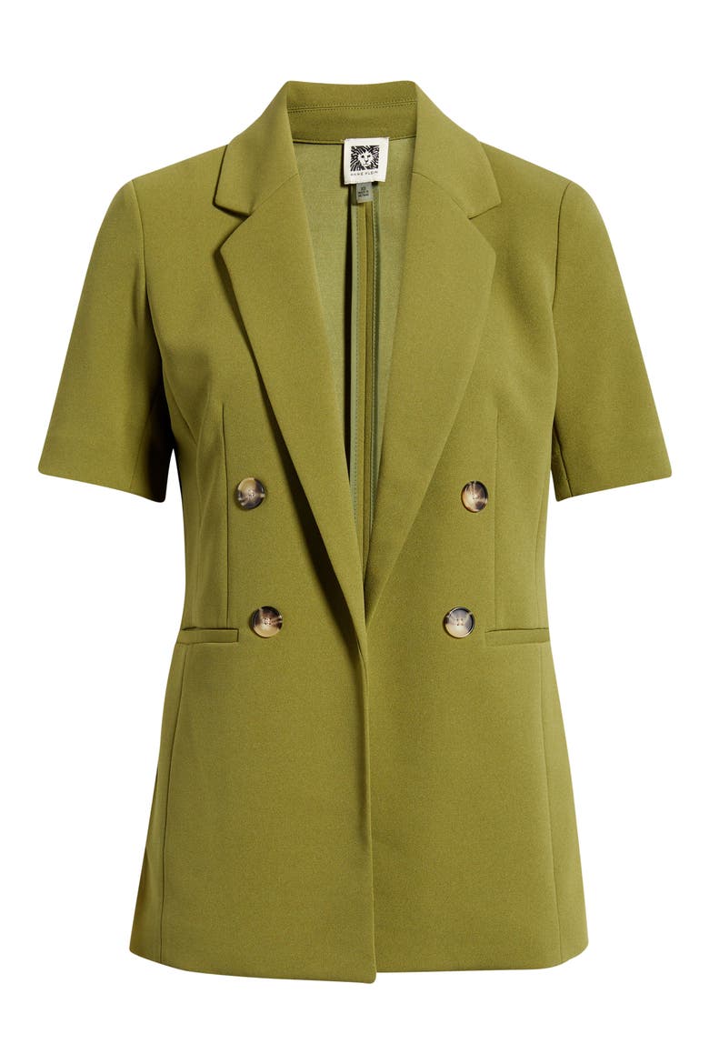 Short Sleeve Double Breasted Jacket, Alternate, color, BAY LEAF