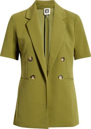 Anne Klein Short Sleeve Double Breasted Jacket