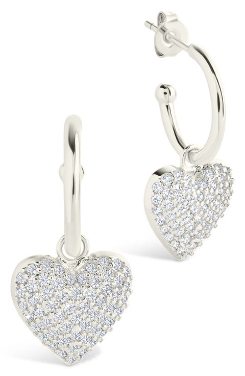 Disco Heart Hoop Earrings