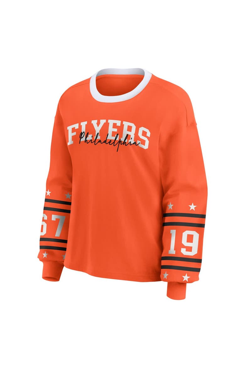 Women's WEAR by Erin Andrews Orange Philadelphia Flyers Long-Sleeve Sport T-Shirt, Alternate, color, Orange
