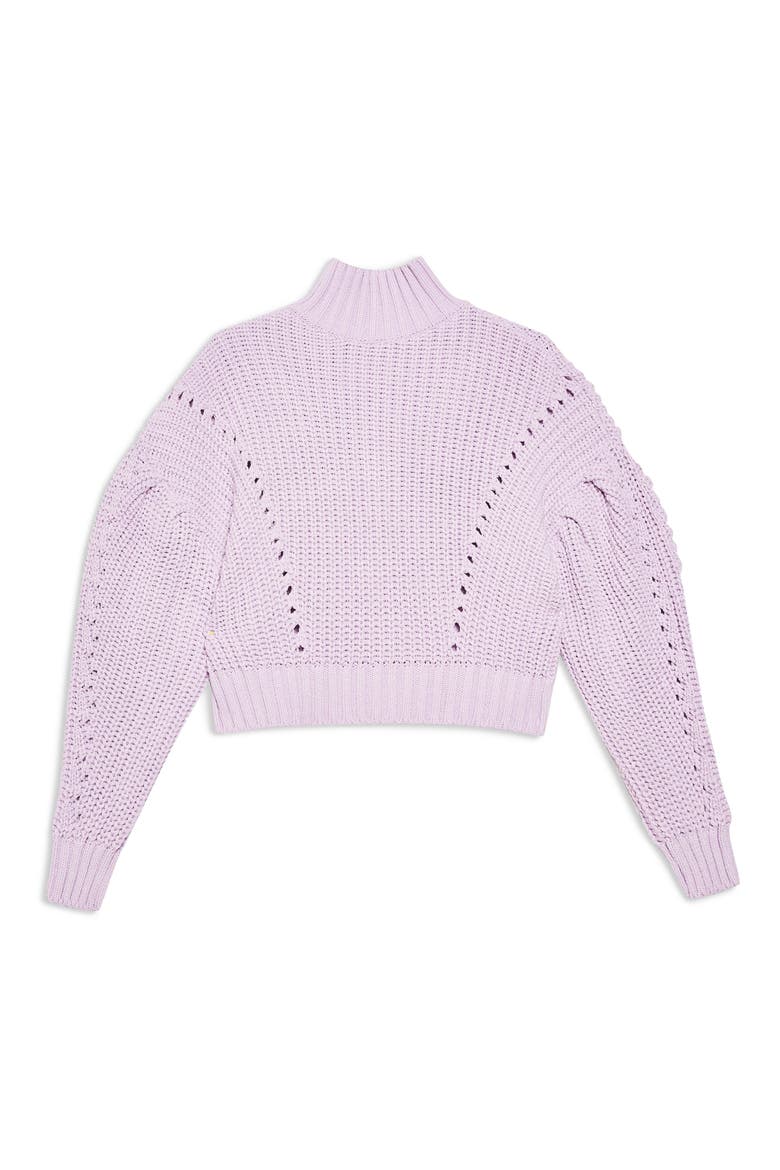 Cropped Turtleneck Sweater, Alternate, color, LILAC