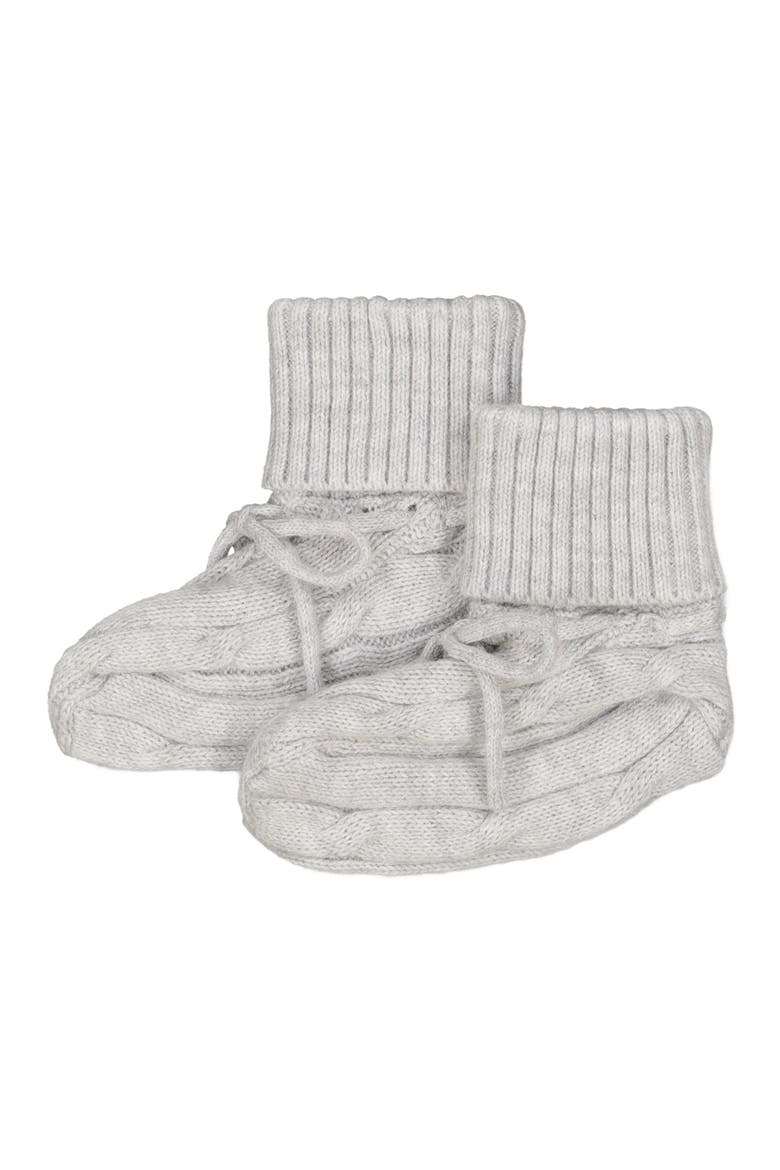 Baby Organic Cotton Sweater Beanie and Bootie Set, Alternate, color, Light Gray Heather