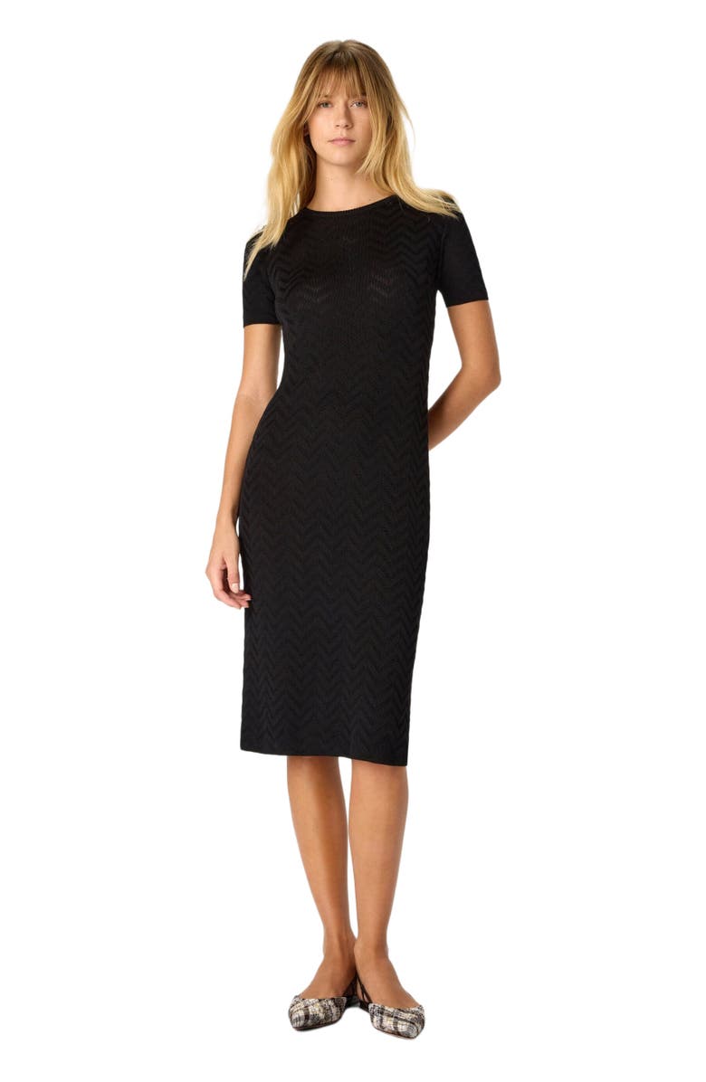 Missoni Chevron Cotton And Viscose Longuette Dress, Main, color, Black