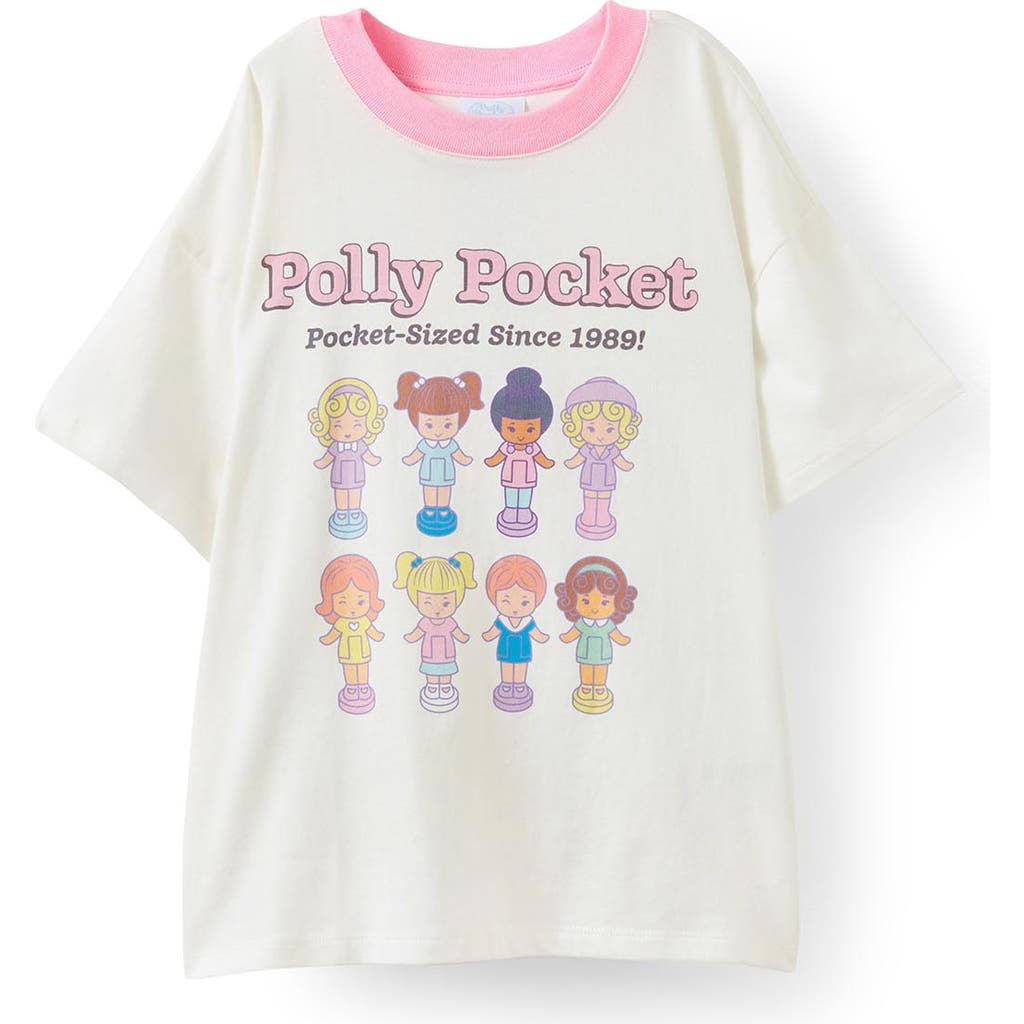 Shop Cotton On Kids Kid's License Drop Shoulder Short Sleeve Tee In Polly Pocket Vanilla