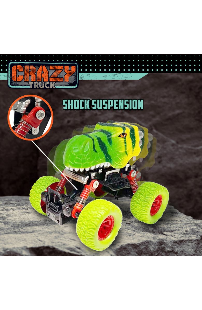 THIN AIR BRANDS Big Wheels Dinosaur Truck, Alternate, color, Multicolored