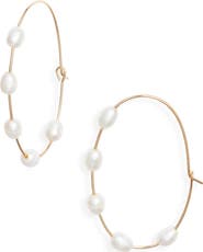 Nordstrom Scattered Freshwater Pearl Hoop Earrings
