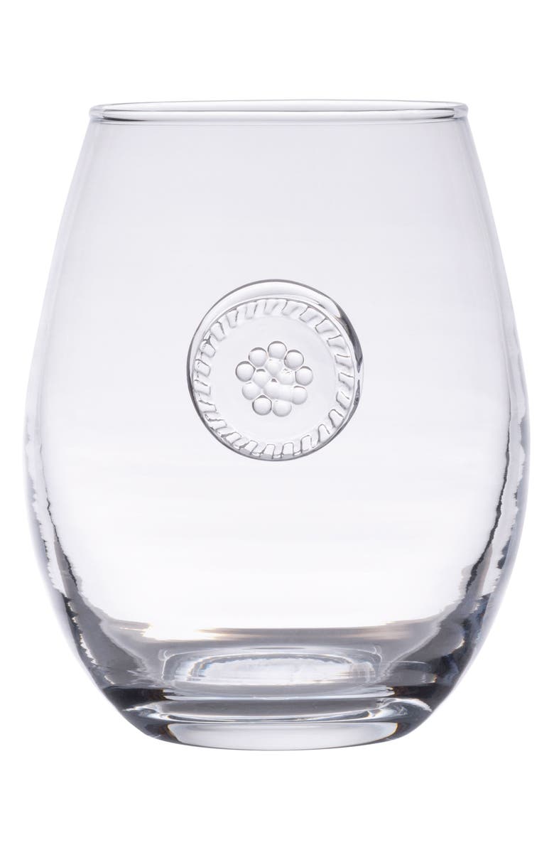 Juliska Berry & Thread Stemless White Wine Glass, Main, color, Clear