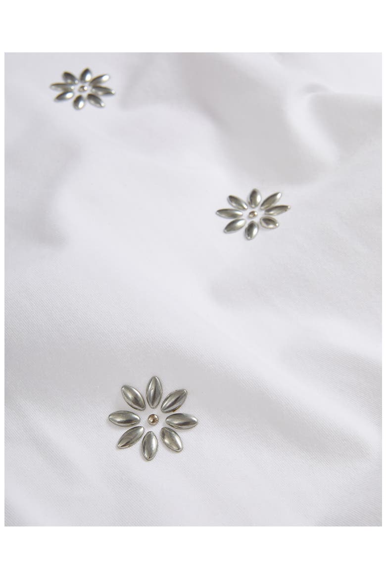 Sebastian Floral Embellished Stretch Cotton T-Shirt, Alternate, color, WHITE