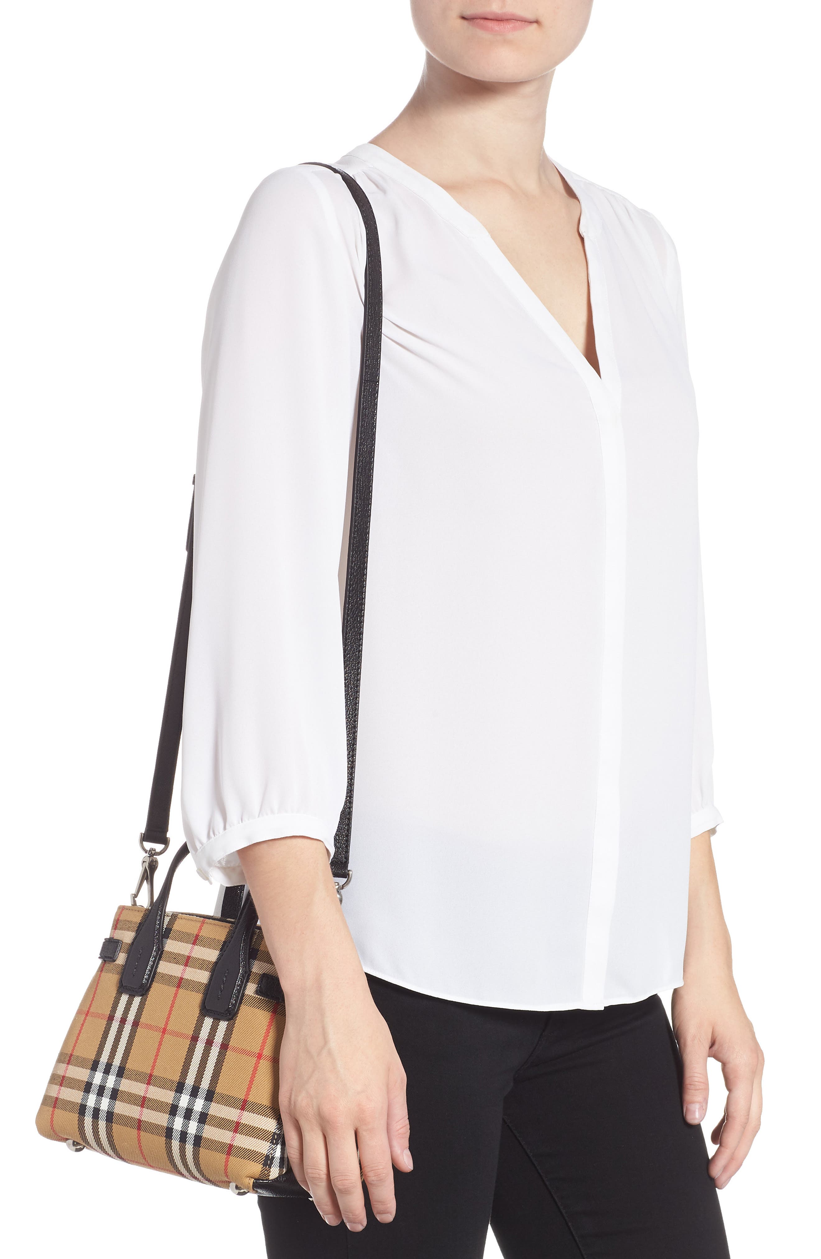 Burberry Baby Banner Vintage Check Tote, Alternate, color, 