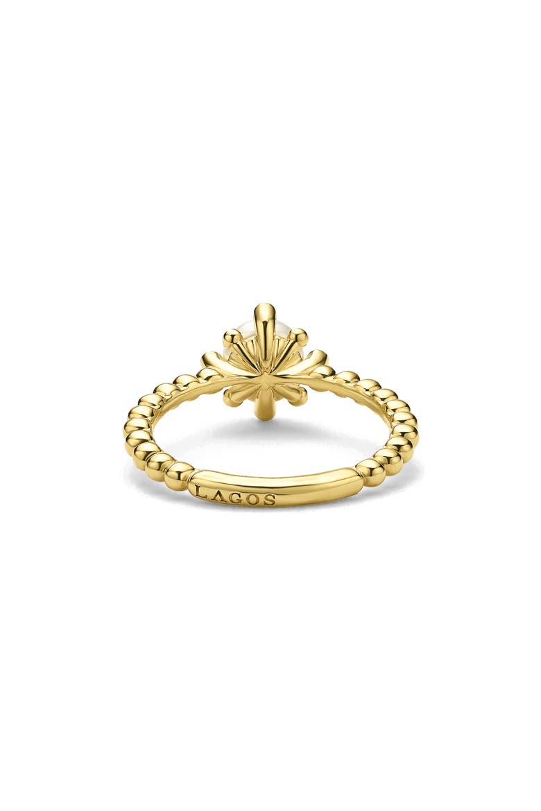 18K Luna Fleur Pearl Floral Ring, Alternate, color, GOLD