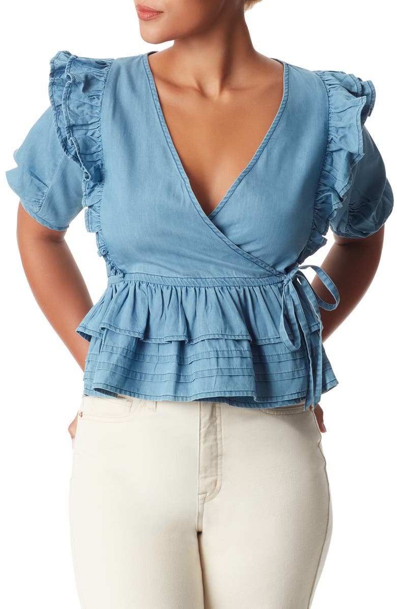 Sam Edelman Rina Peplum Top, Main, color, Tide Wash