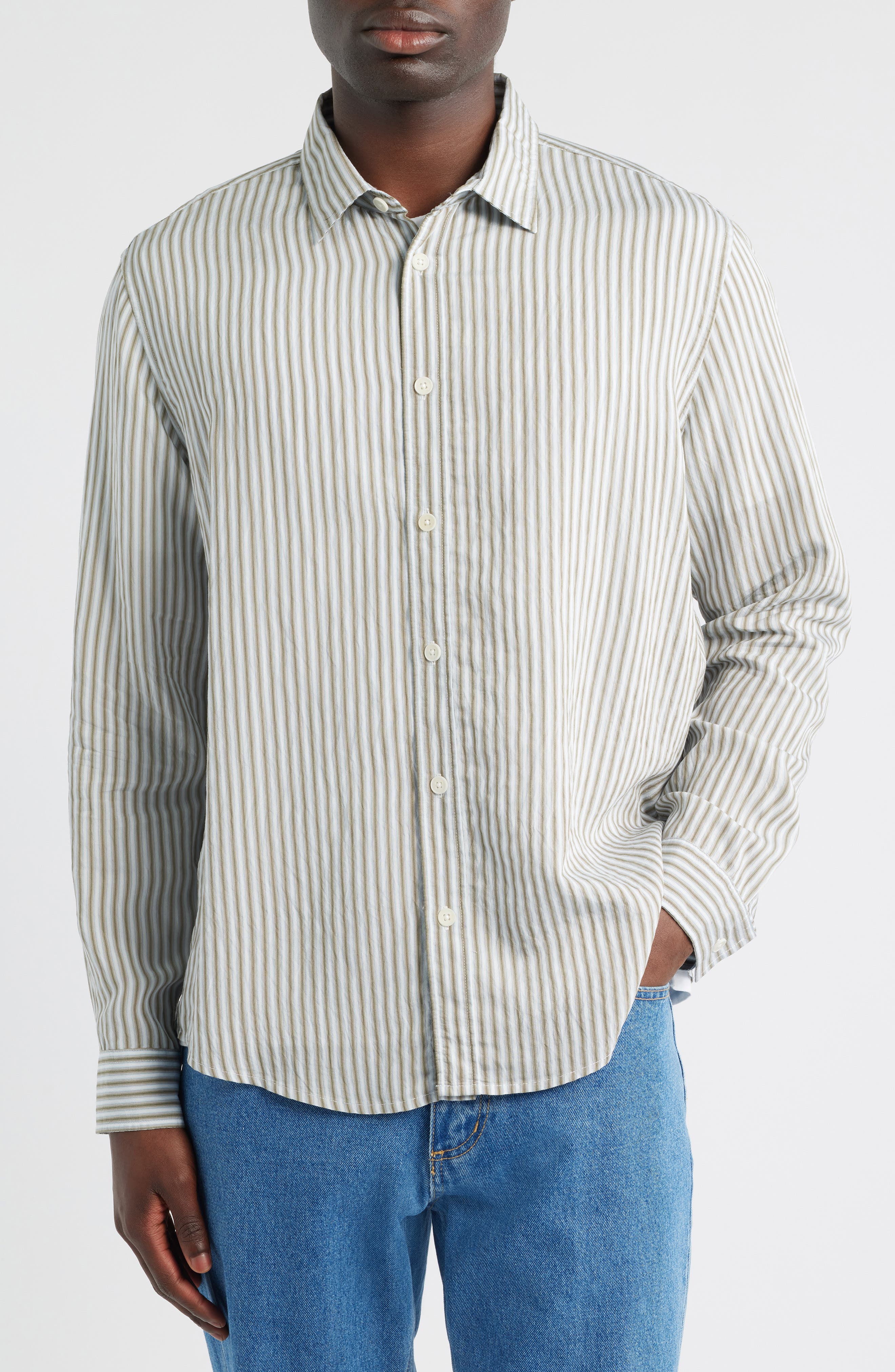 Shelly Stripe Button-Up Shirt - image 2