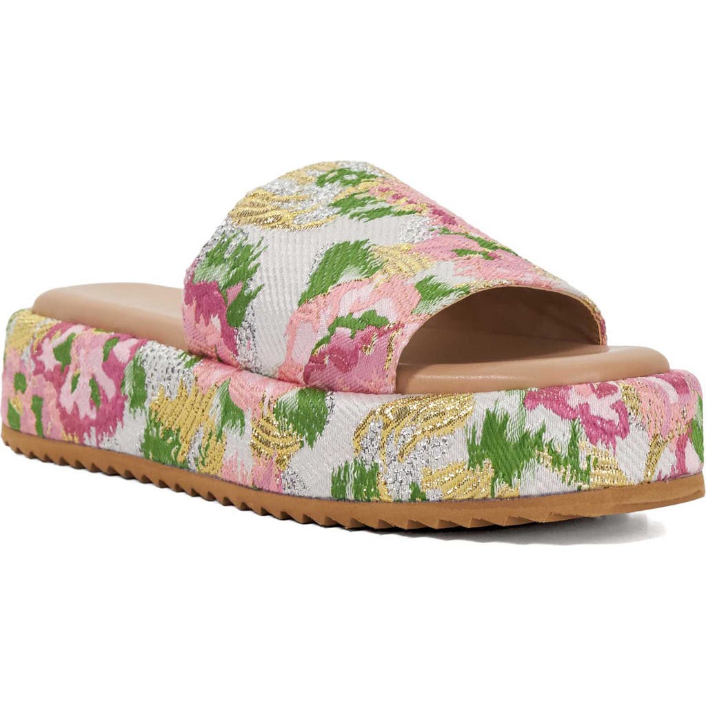 Dune London Lanie Platform Slide Sandal In Multi