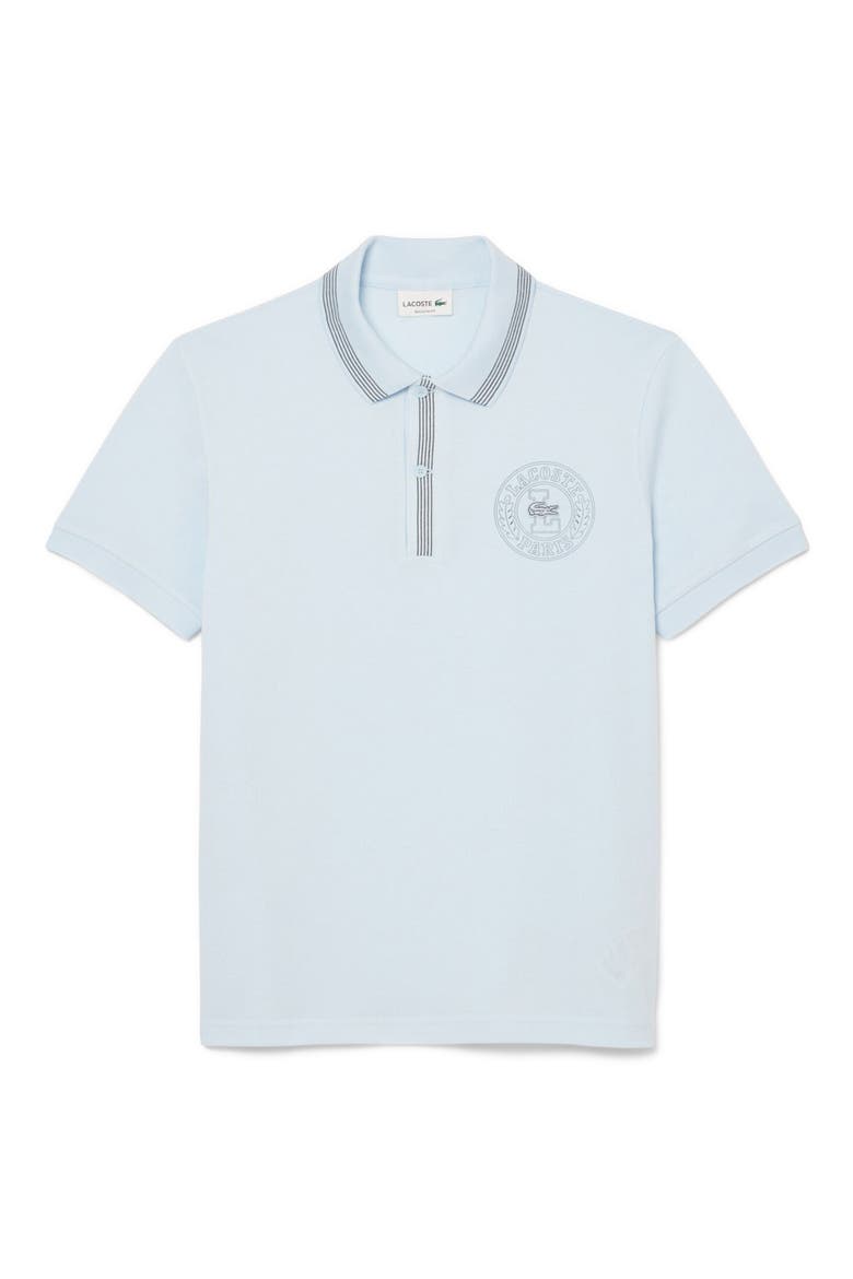 Croc Embroidered Cotton Piqué Polo, Alternate, color, LIGHT BLUE
