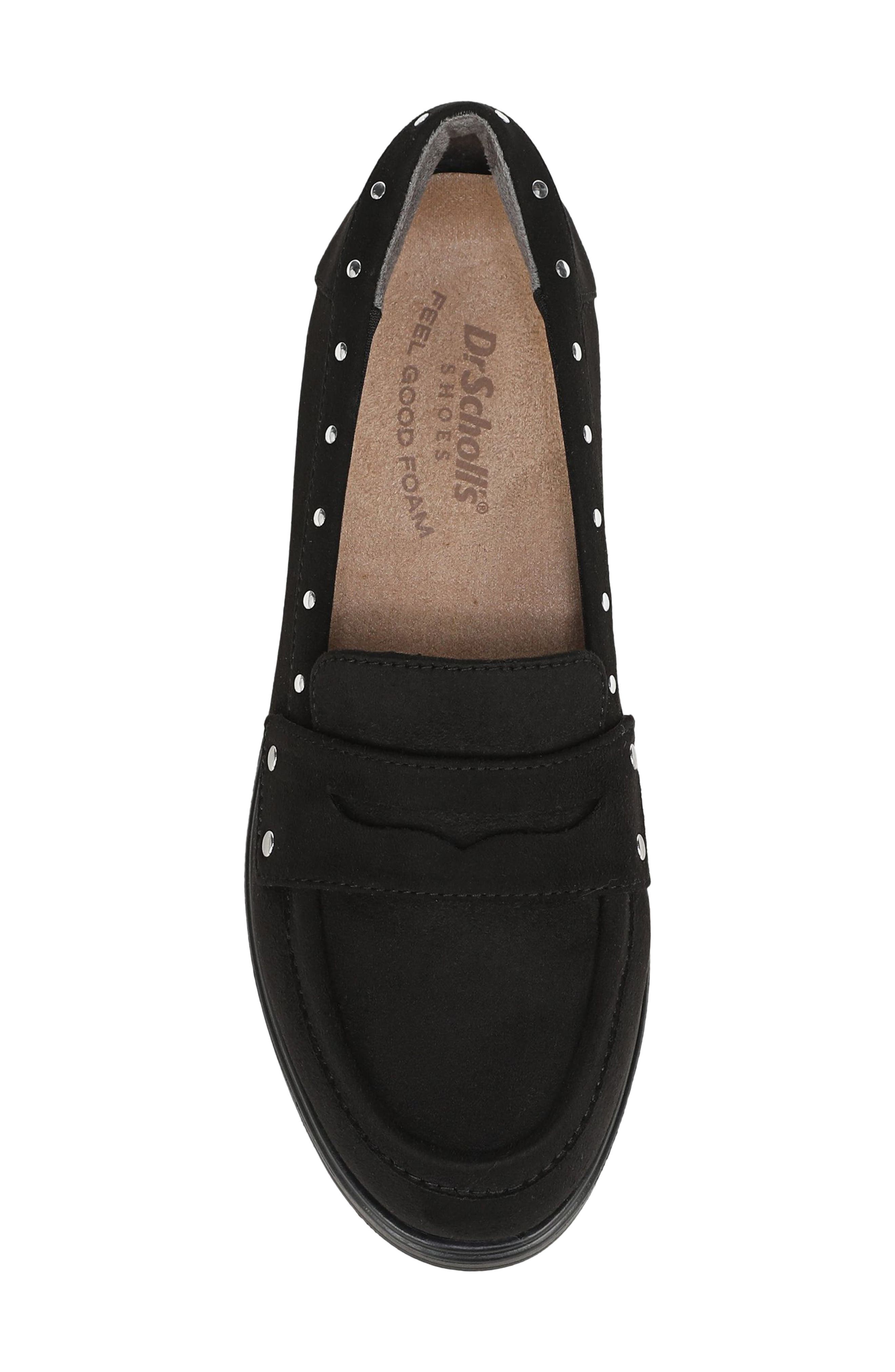 Hello Stud Penny Loafer, Alternate, color, BLACK STUD MICROSUEDE