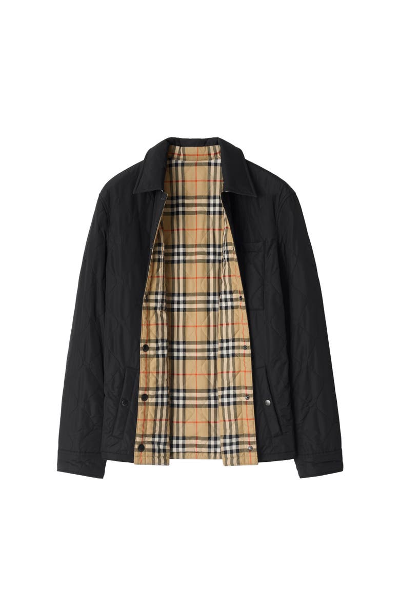 Burberry Reversible Quilted Nylon Overshirt, Alternate, color, Black