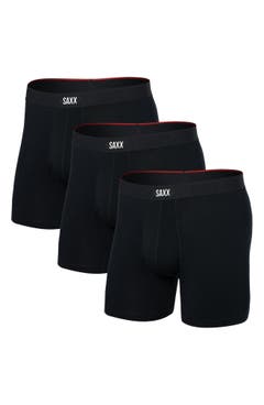 PSD Boxer Briefs Uomo In Cotone - Confezione Da 3, Nero, Cucitura 5 Pollici, Traspiranti, Taglia Media