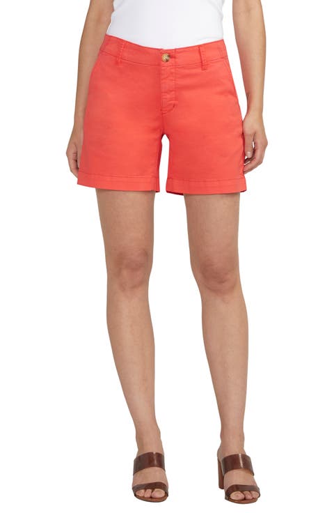 Mid Rise Twill Chino Shorts