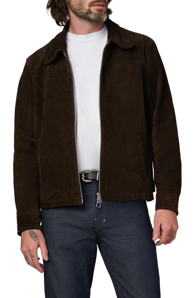 Joe's Suede Zip Jacket, Main, color, Wren