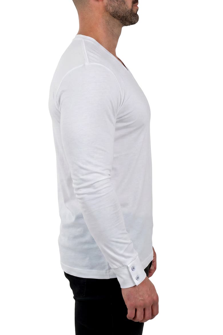 Rissa V-Neck Long Sleeve T-Shirt, Alternate, color, WHITE