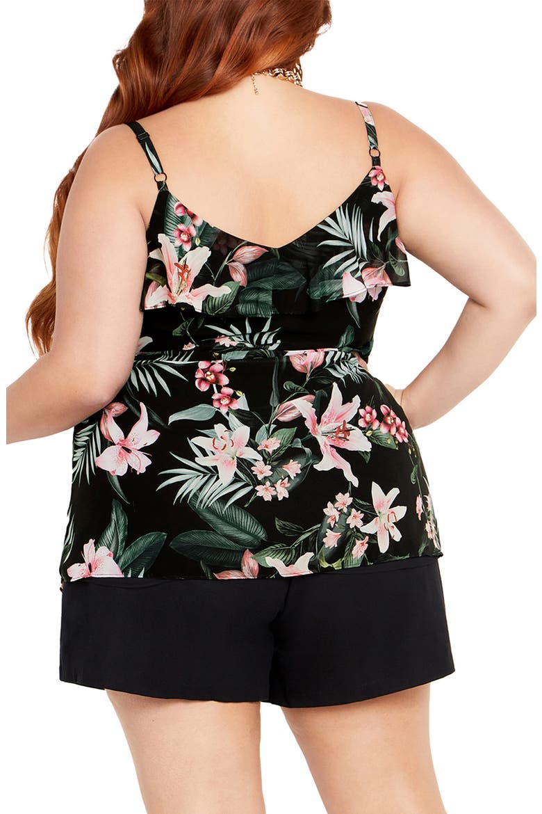 Violet Ophelia Floral Ruffle Camisole, Alternate, color, BLACK PRINT