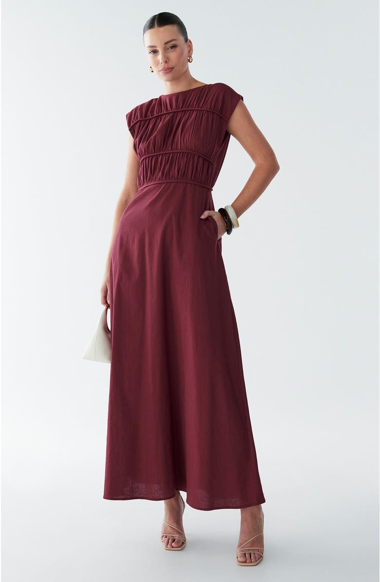 BWLDR Eden Maxi Dress, Alternate, color, Burgundy