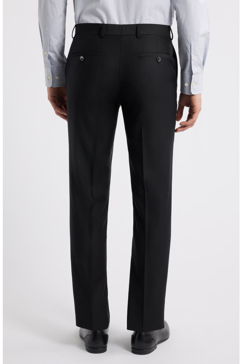 Slim Fit Flat Front Black Wool Dress Pants, Alternate, color, BLACK