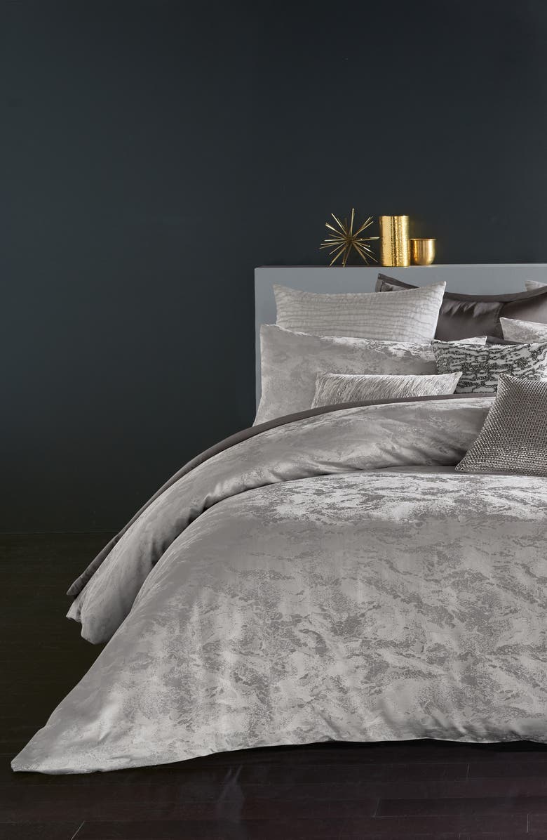 Donna Karan New York Luna Metallic Jacquard Duvet, Alternate, color, 