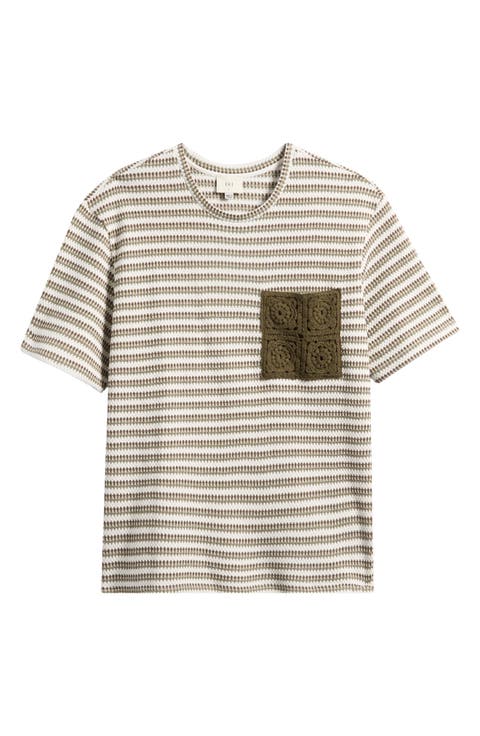 Mathias Stripe Jacquard Pocket T-Shirt
