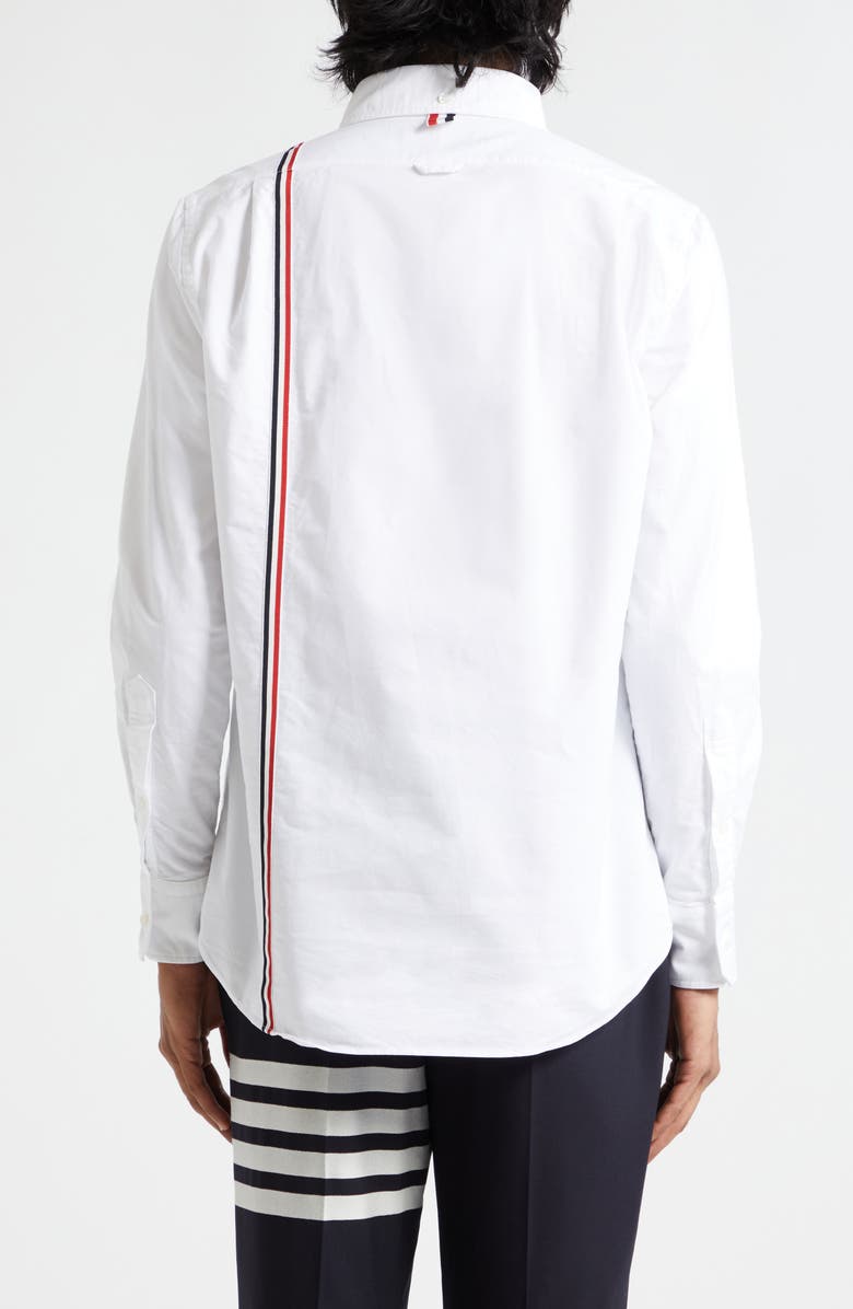 Thom Browne Straight Fit Cotton Poplin Button-Down Shirt, Alternate, color, 