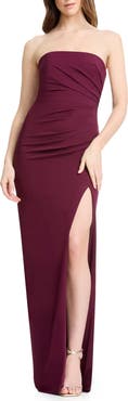 Dress the Population Jasmine Pleated Strapless Gown
