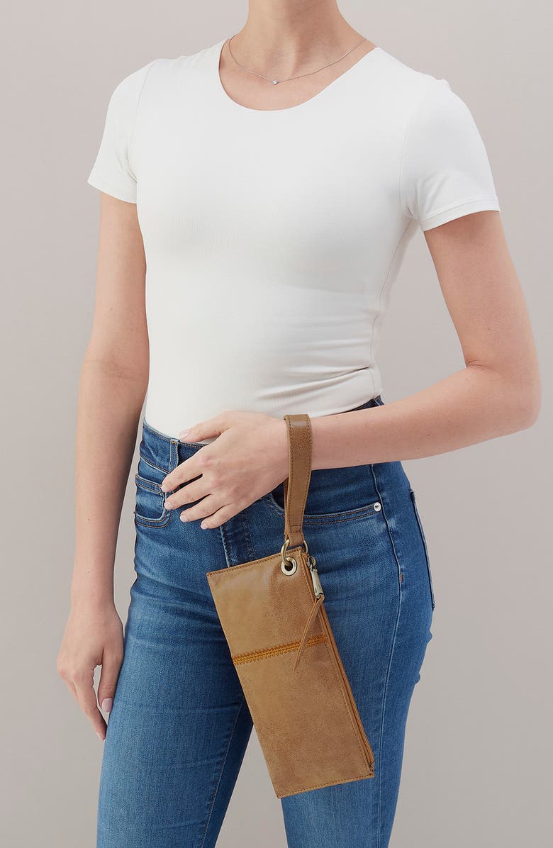 HOBO Vida Leather Wristlet, Alternate, color, Whiskey