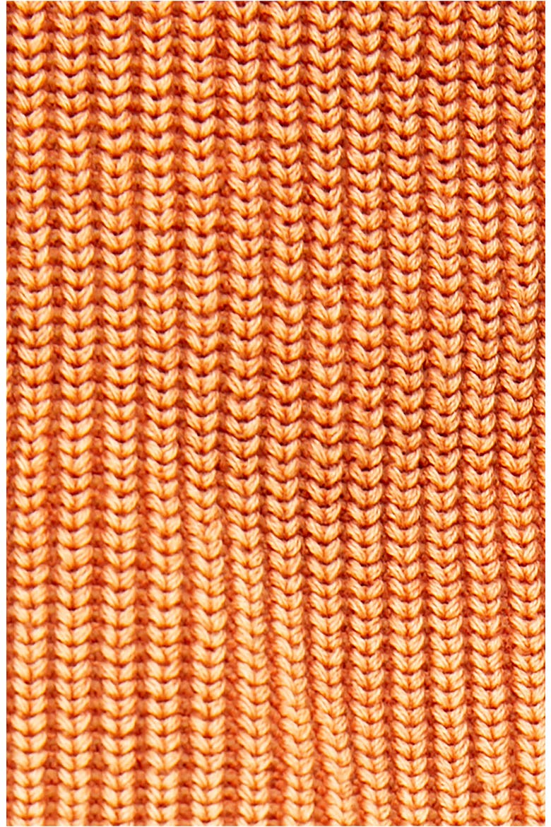 At First Glance Crochet Hem Turtleneck Sweater, Alternate, color, MED ORANGE