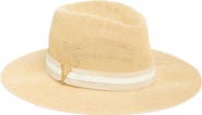Vince Camuto Grosgrain Faux Leather Band Panama Hat