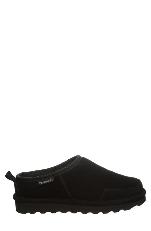 Bearpaw Damian Faux Fur Lined Clog Slipper In Black