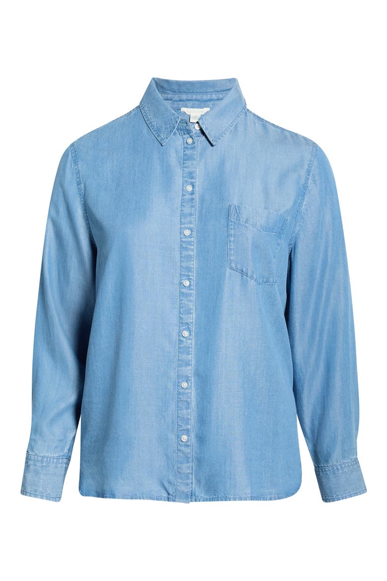 Long Sleeve Chambray Shirt, Alternate, color, MEDIUM WASH