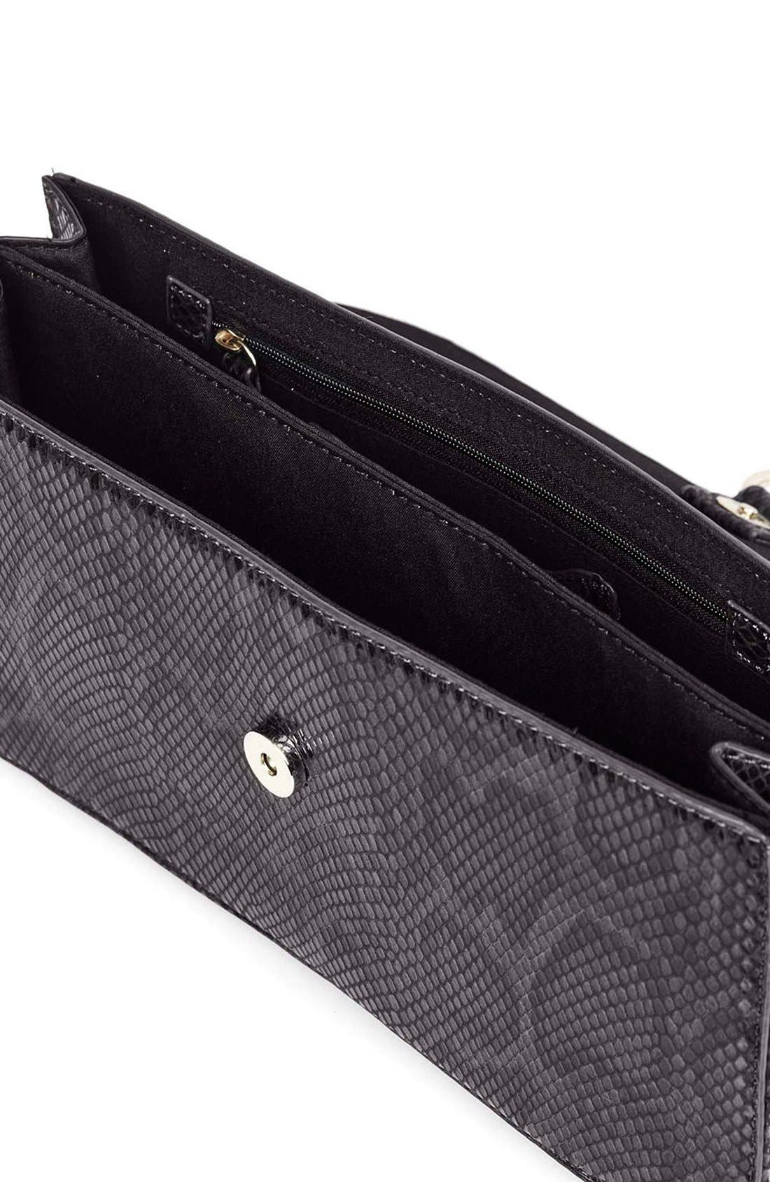 'Chapel' Faux Snakeskin Clutch, Alternate, color, BLACK MULTI