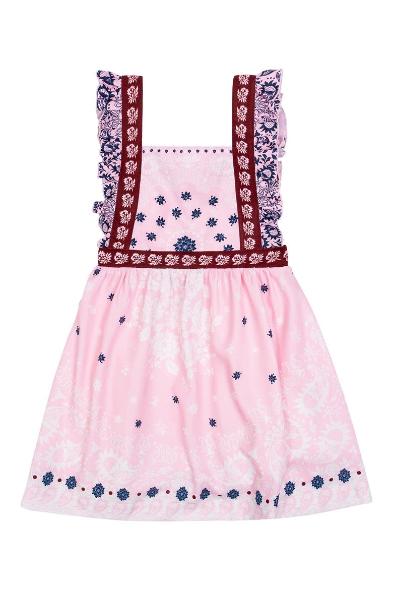 Kids' Valery Atma Placement Print Ruffle Sundress, Main, color, PINK