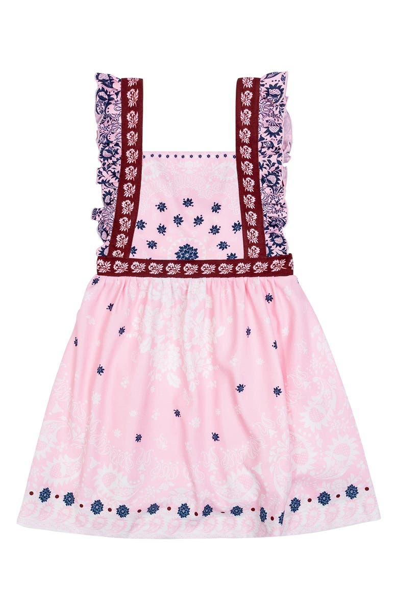 Agua Bendita Kids' Valery Atma Placement Print Ruffle Sundress, Main, color, Pink