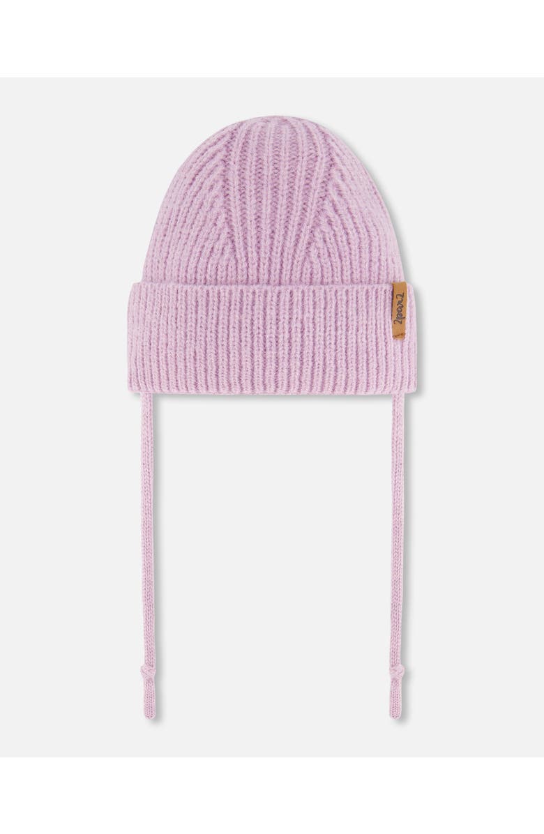 Deux par Deux Baby Girl's Mid-Season Knit Hat With Strings Lilac, Main, color, 