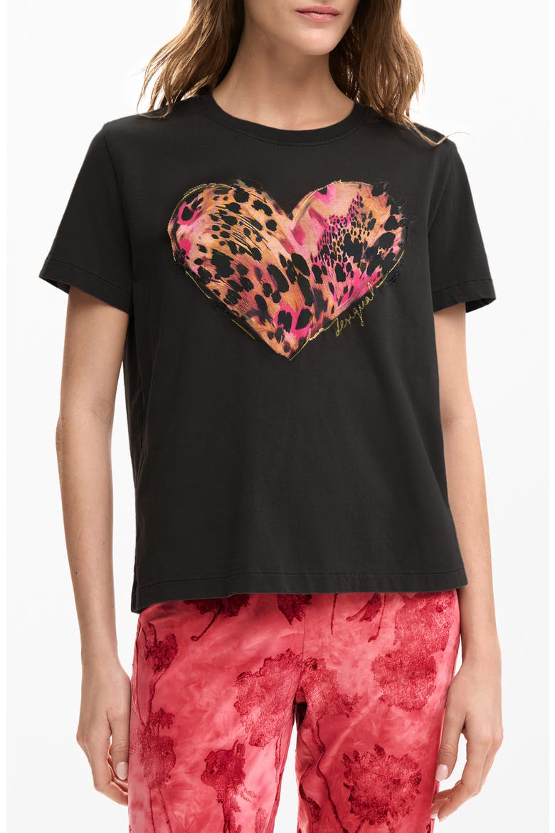 Heart Cotton Graphic T-Shirt, Main, color, NEUTRAL GRAY