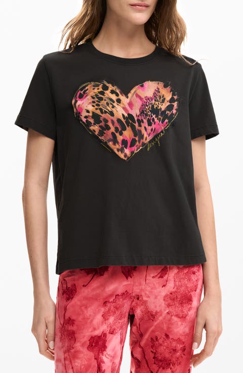 Heart Cotton Graphic T-Shirt