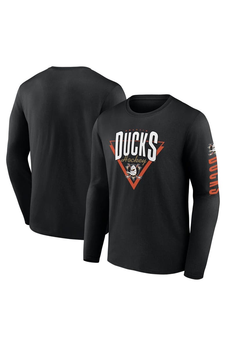 FANATICS Men's Fanatics Black Anaheim Ducks Headline Long Sleeve T-Shirt, Alternate, color,