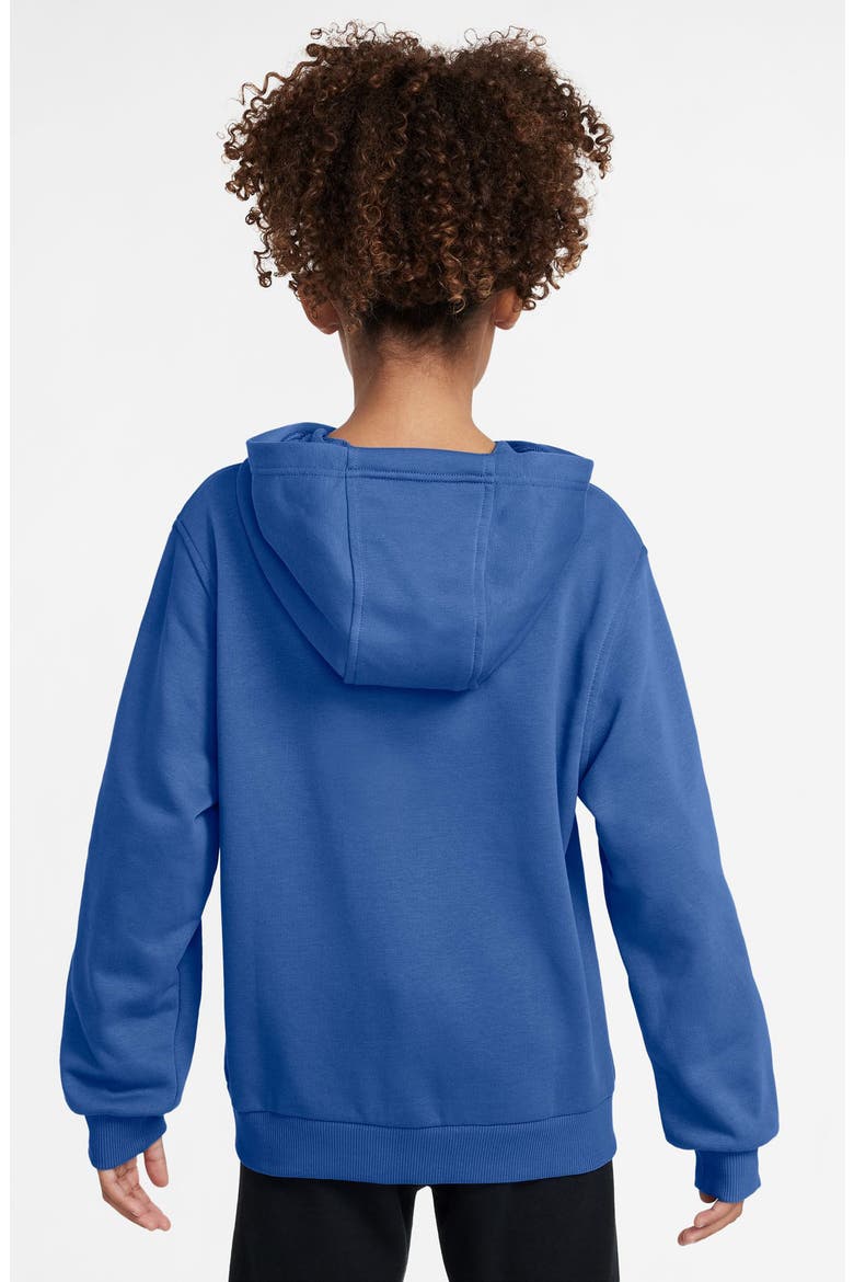 Kids' Cotton French Terry Hoodie, Alternate, color, COMET BLUE/ ALUMINUM