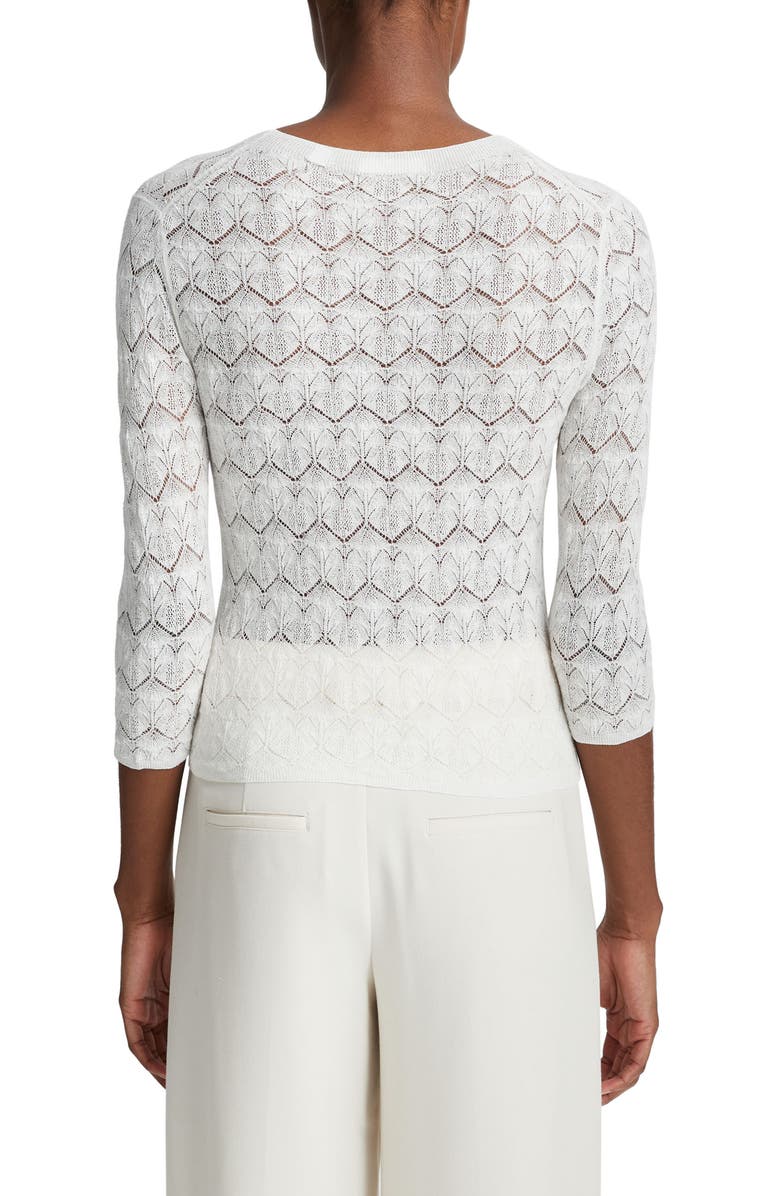 Vince Long Sleeve Cotton Lace Top, Alternate, color, Optic White