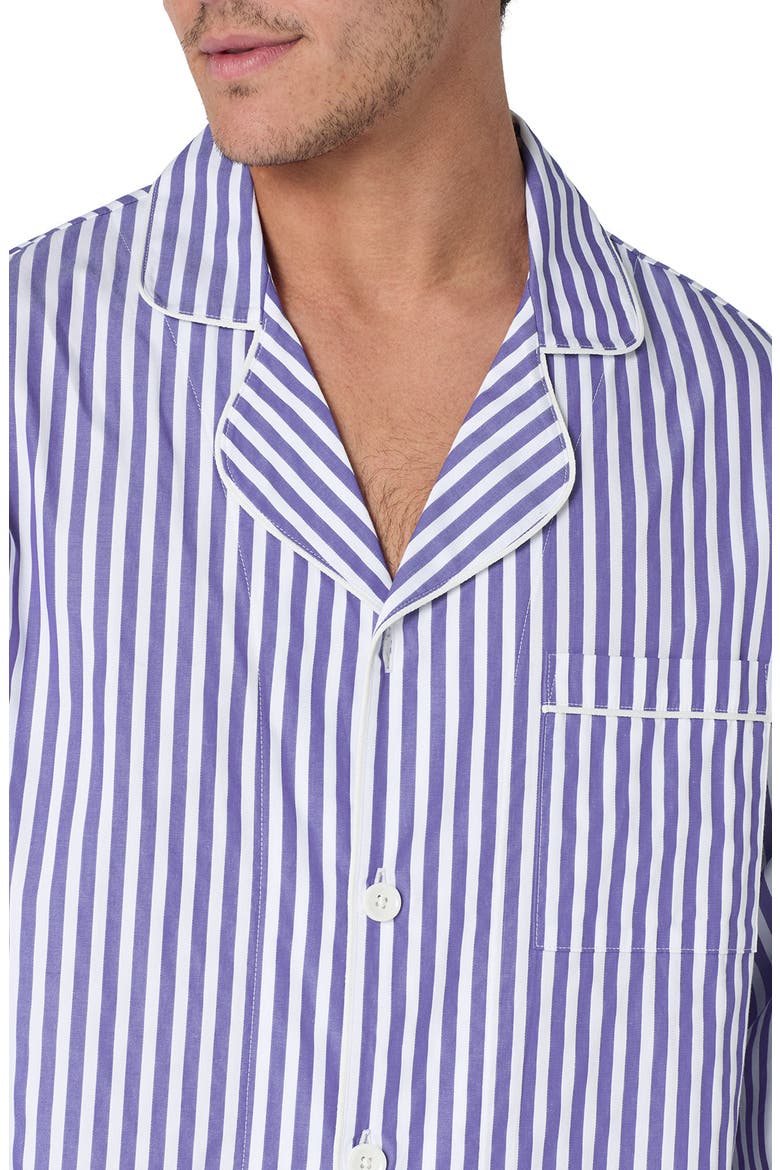 Stripe Organic Cotton Blend Pajamas, Alternate, color, NAVY 3D STRIPE