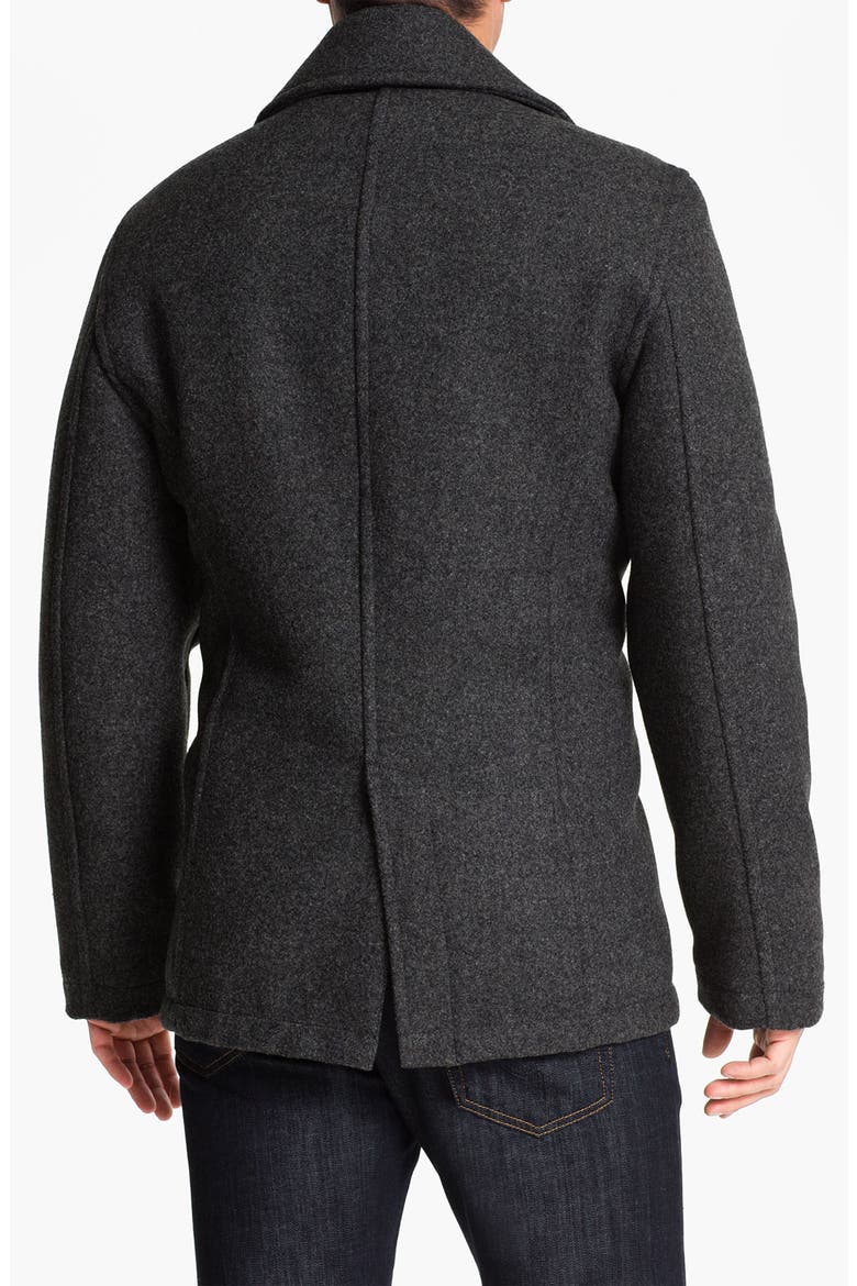 'Dugan' Wool Blend Peacoat, Alternate, color, CHARCOAL