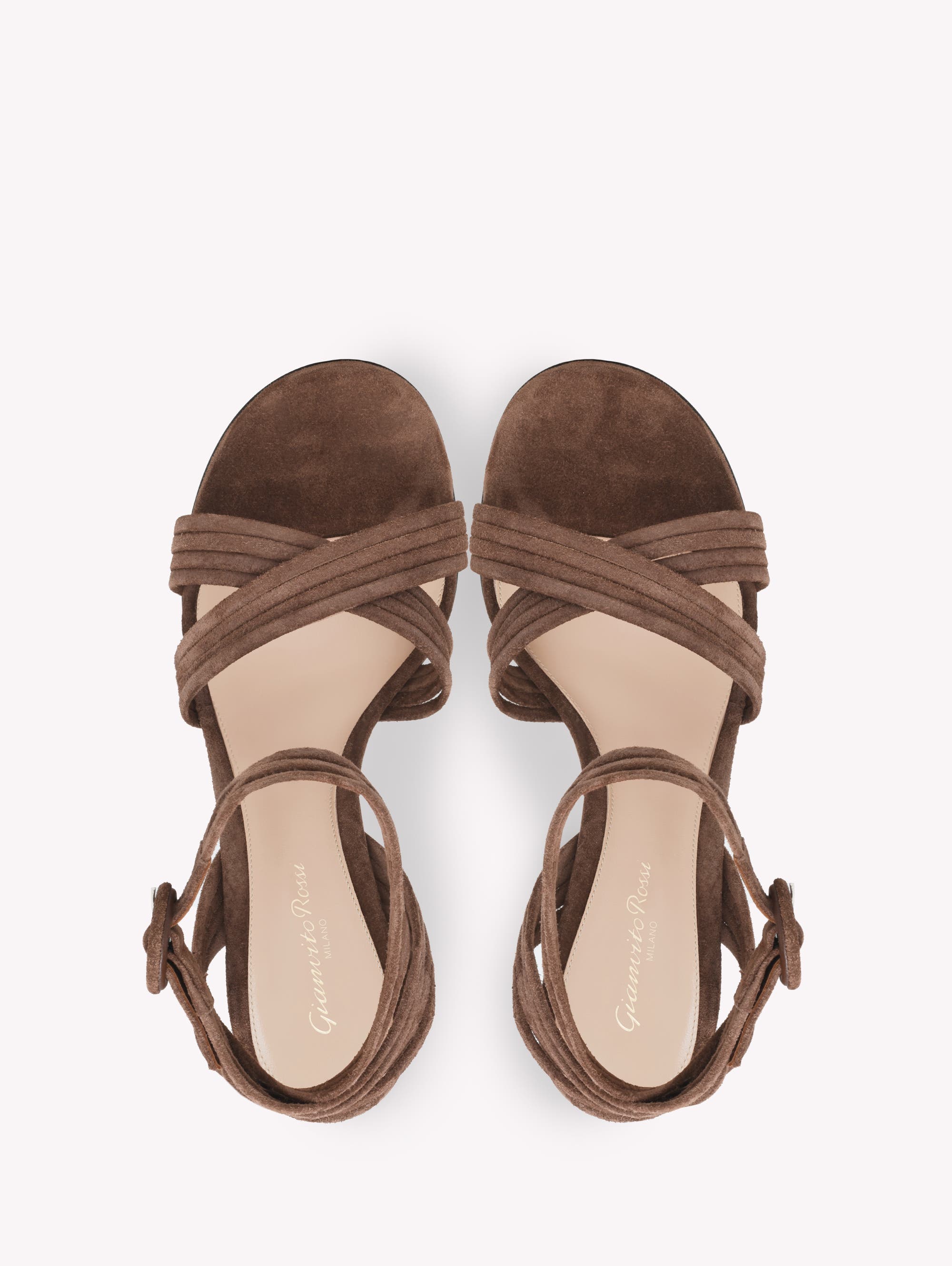 Gianvito Rossi Lianne Sandals, Alternate, color, Brown Suede
